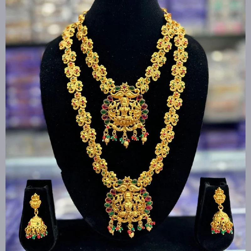 Premium Jewelry Now Available At Special Discounts Manisha Jewellery Pota Stone Temple Necklace Set