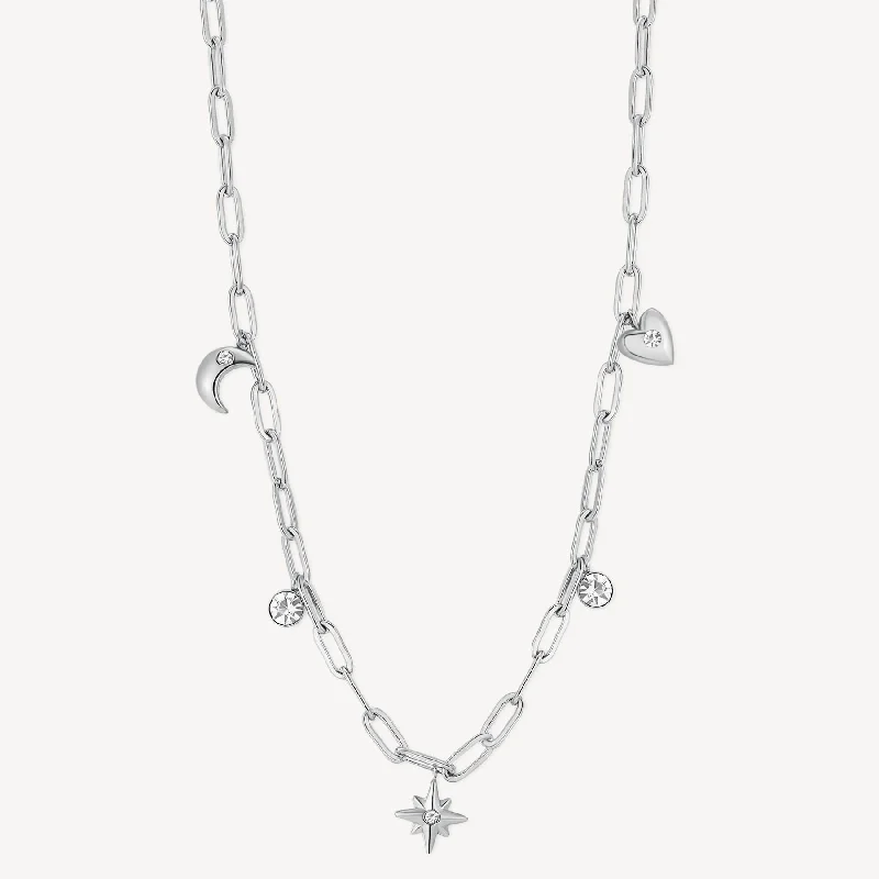 Luxury Jewelry At Unbeatable Discounts Charm Link Necklace in Stainless Steel