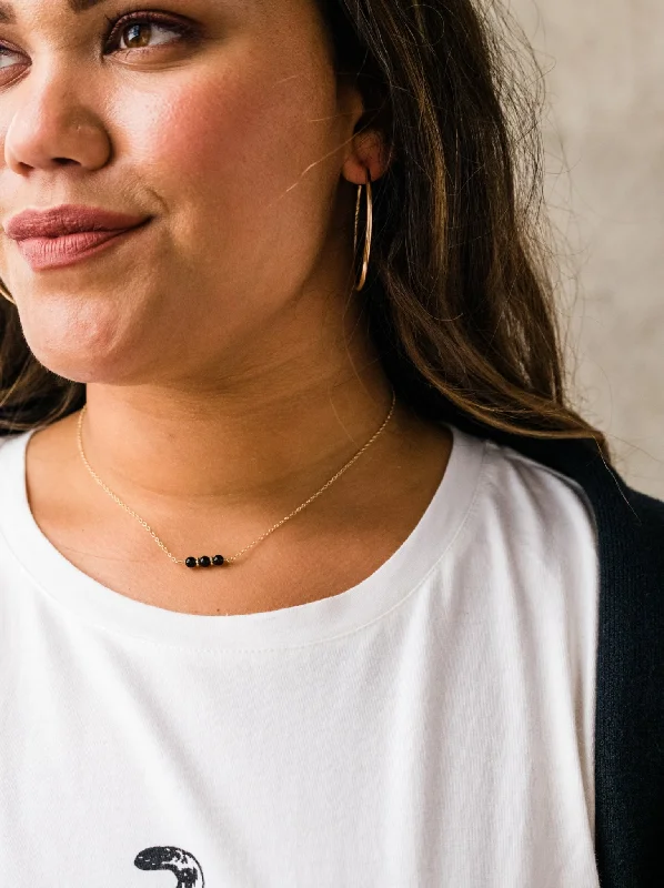 Big Discounts On Elegant Jewelry Collections Onyx Trio Necklace