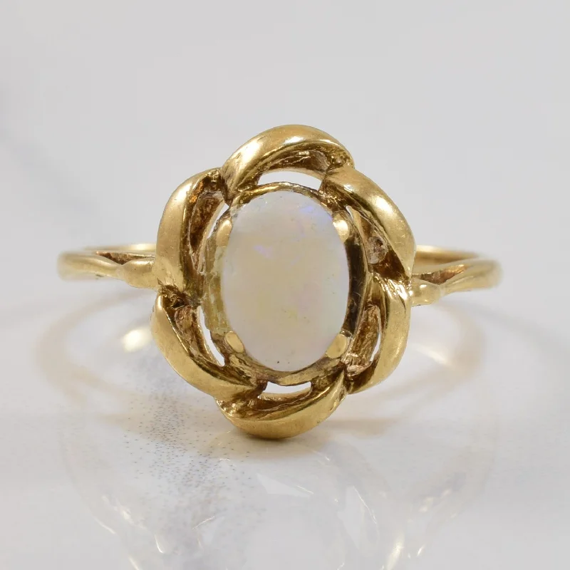 Huge Savings On Timeless Jewelry Collections Gold Halo Opal Solitaire Ring | 0.60ct | SZ 6.5 |