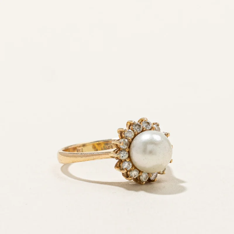 Get The Best Deals On Timeless Jewelry Pieces Pearl & Diamond Cocktail Ring | 0.28ctw | SZ 5.5 |