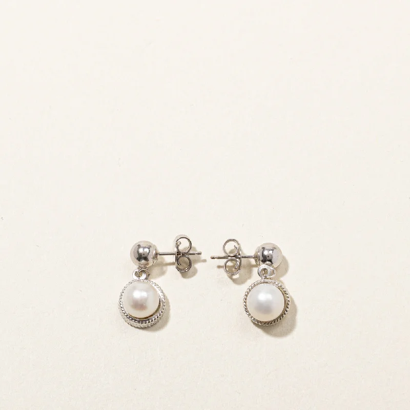 Fashion-Forward Geometric Jewelry For Contemporary Style Pearl Drop Earrings