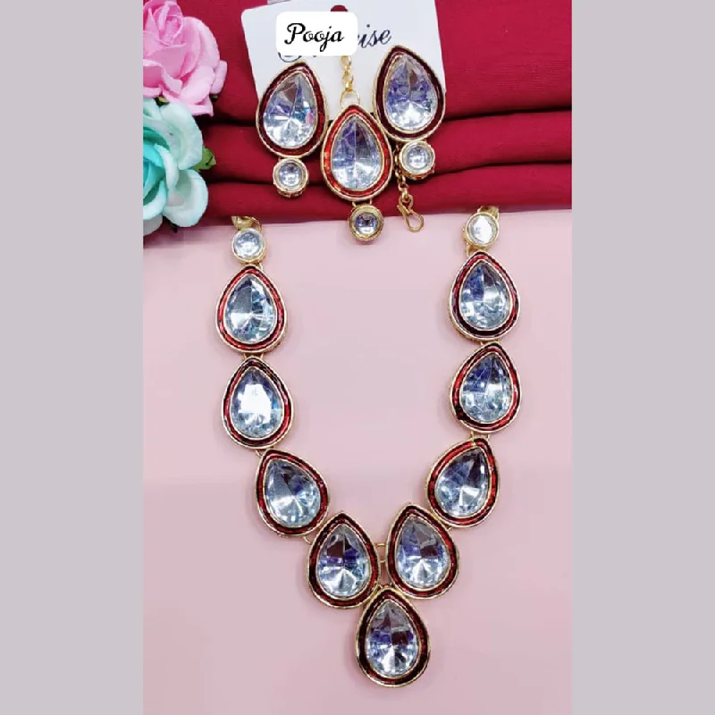 Fine Jewelry, Limited-Time Offers Available Pooja Bangles Crystal Necklace Set