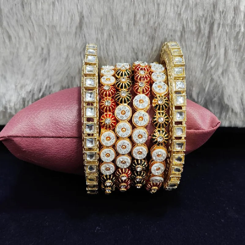 Bold And Beautiful Jewelry Now At Irresistible Prices Pooja Bangles Gold Plated Austrian Stone And Meenakari Bangles Set Bold And Beautiful Jewelry Now At Irresistible Prices Pooja Bangles Gold Plated Austrian Stone And Meenakari Bangles Set