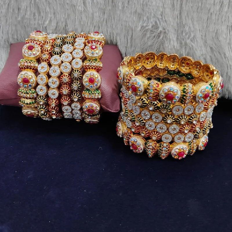 Jewelry Clearance Event – Stock Up Before It's Over Pooja Bangles Gold Plated Austrian Stone And Meenakari Bangles Set Jewelry Clearance Event – Stock Up Before It's Over Pooja Bangles Gold Plated Austrian Stone And Meenakari Bangles Set