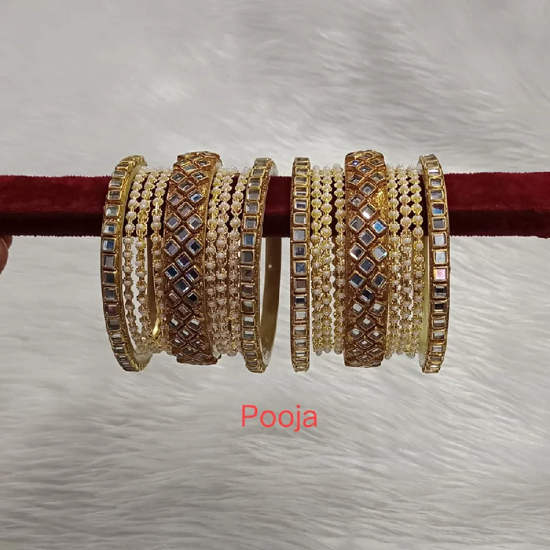 Chic, Trendy, And Affordable Jewelry Sale Pooja Bangles Gold Plated Mirror Bangle Set Chic, Trendy, And Affordable Jewelry Sale Pooja Bangles Gold Plated Mirror Bangle Set