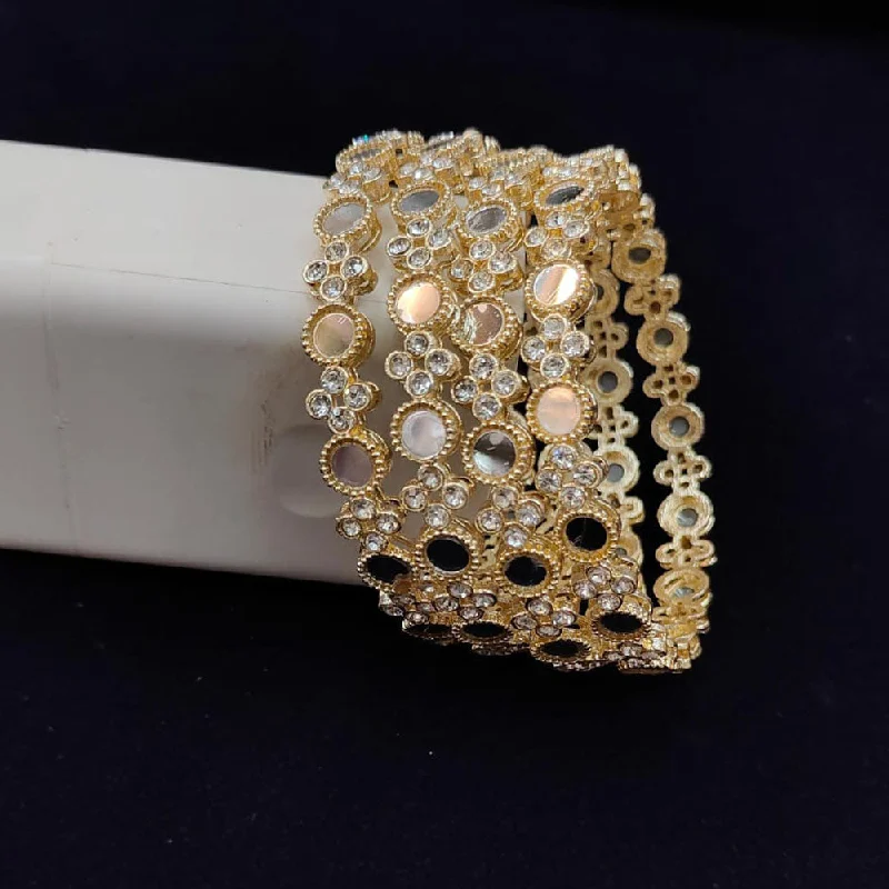 Celebrate Every Occasion With Sparkling Savings Pooja Bangles Gold Plated Mirror Bangles Set
