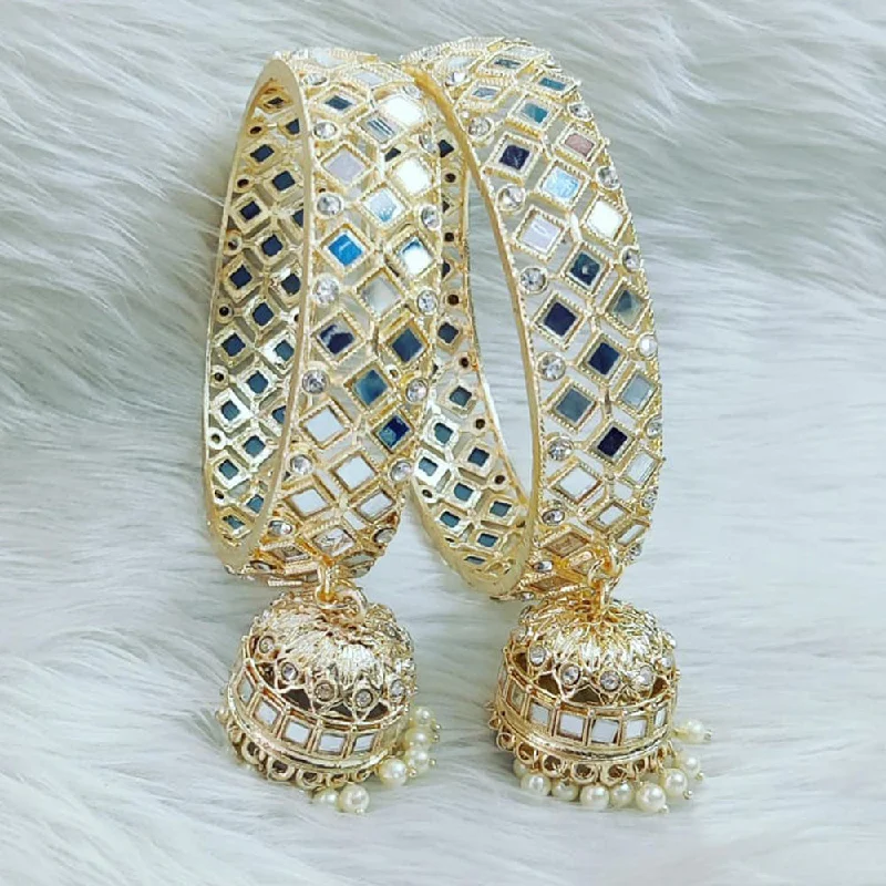 Pooja Bangles Gold Plated Mirror Bangles Set