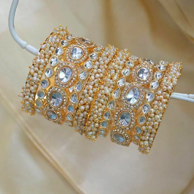 Flash Sale On Stunning Jewelry – Don't Miss Out Pooja Bangles Gold Plated Pearl And Crystal Bangle Set Flash Sale On Stunning Jewelry – Don't Miss Out Pooja Bangles Gold Plated Pearl And Crystal Bangle Set