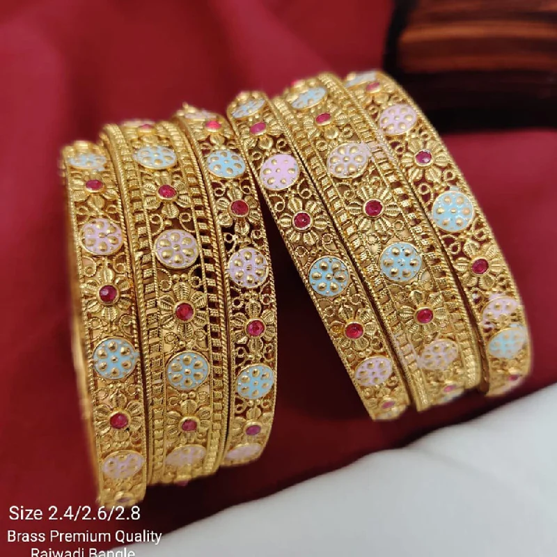 Breathtaking Jewelry, Breathtaking Prices Pooja Bangles Gold Plated Pota Stone Bangles Set Breathtaking Jewelry, Breathtaking Prices Pooja Bangles Gold Plated Pota Stone Bangles Set