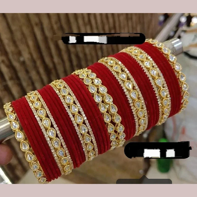 Breathtaking Jewelry, Breathtaking Prices Pooja Bangles Gold Plated Velvet Bangles Set Breathtaking Jewelry, Breathtaking Prices Pooja Bangles Gold Plated Velvet Bangles Set