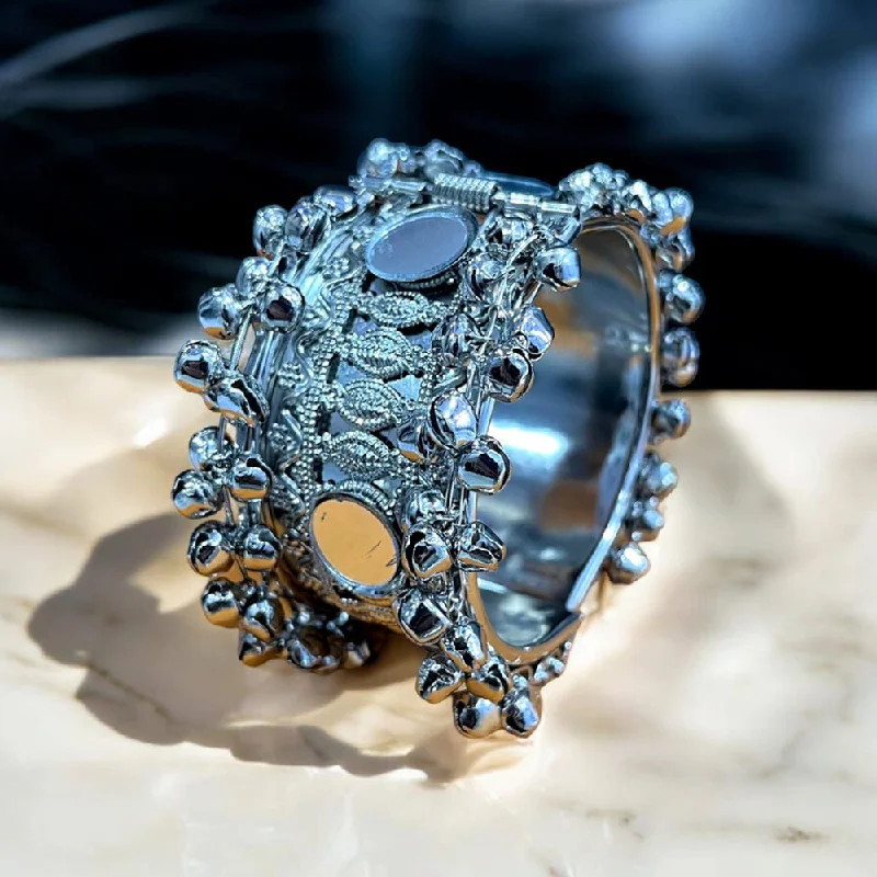 Timeless Jewelry At Special Discount Rates Pooja Bangles Oxidised Plated Mirror Openable Kada Timeless Jewelry At Special Discount Rates Pooja Bangles Oxidised Plated Mirror Openable Kada