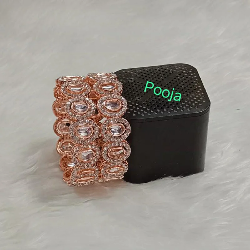Limited-Stock Jewelry Clearance – Grab Your Favorites Now Pooja Bangles Rose Gold Plated Crystal Stone Bangle Set Limited-Stock Jewelry Clearance – Grab Your Favorites Now Pooja Bangles Rose Gold Plated Crystal Stone Bangle Set