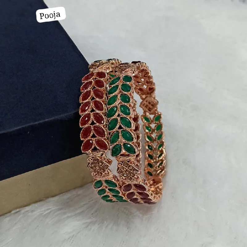 Last Chance To Grab Your Favorite Jewelry At A Discount Pooja Bangles Rose Gold Plated Pota Stone Bangles Set Last Chance To Grab Your Favorite Jewelry At A Discount Pooja Bangles Rose Gold Plated Pota Stone Bangles Set