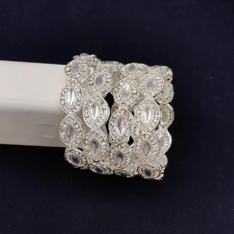 Shop Elegant Jewelry At Unbeatable Prices Pooja Bangles Silver Plated Austrian Stone Bangles Set