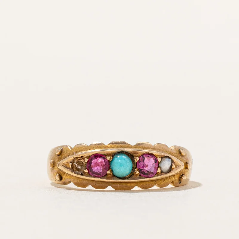 Grab Exquisite Jewelry At The Lowest Prices 1892 Birmingham Victorian Multi-Gem Ring | 0.20ctw, 0.10ct, 2mm | SZ 5.75 |