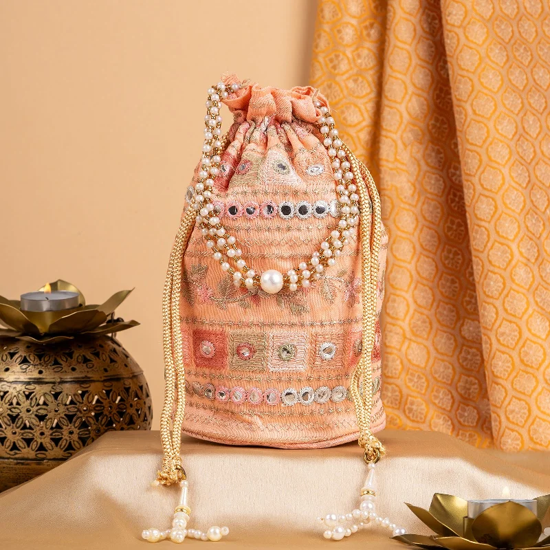 Flash Jewelry Sale – Get Stunning Pieces At Low Prices Rangisari Peach Potli bag