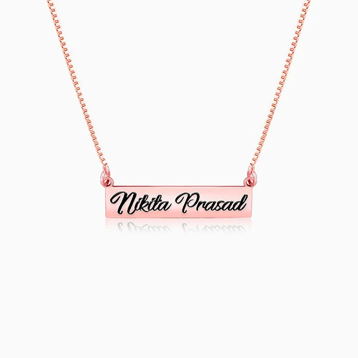 Seasonal Jewelry Deals – Elevate Your Style Rose Gold Engraved Pendant with Box Chain