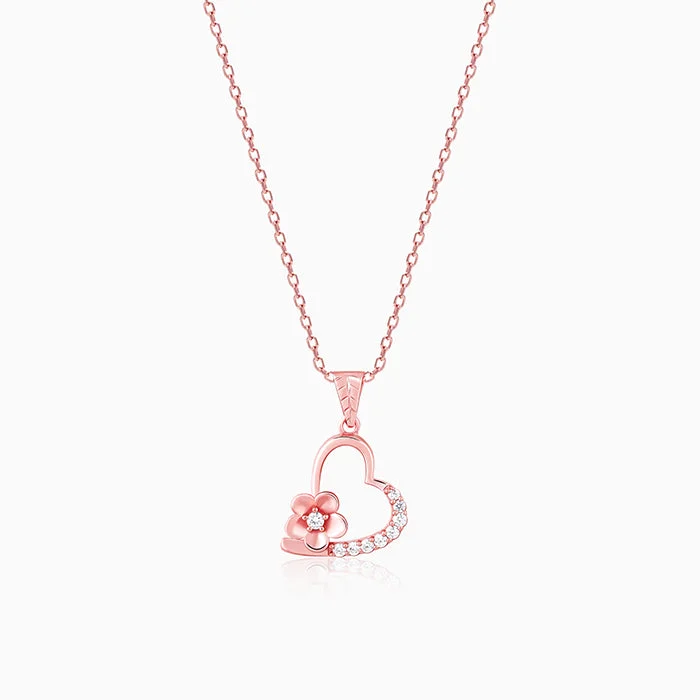 Luxury Jewelry At Unbeatable Discounts Rose Gold Love Blossom Pendant With Link Chain