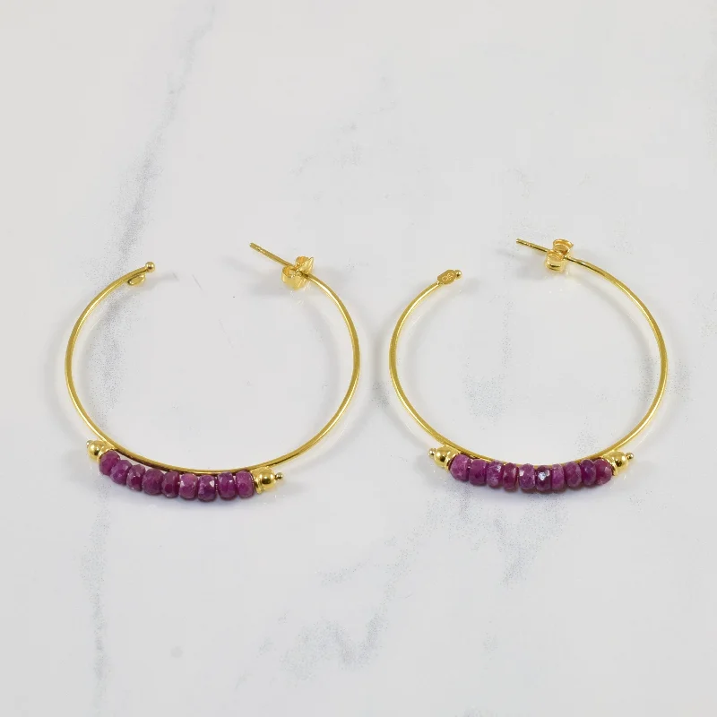 Elegant Jewelry, Affordable Luxury – Shop Now Ruby Hoop Earrings | 10.0ctw |