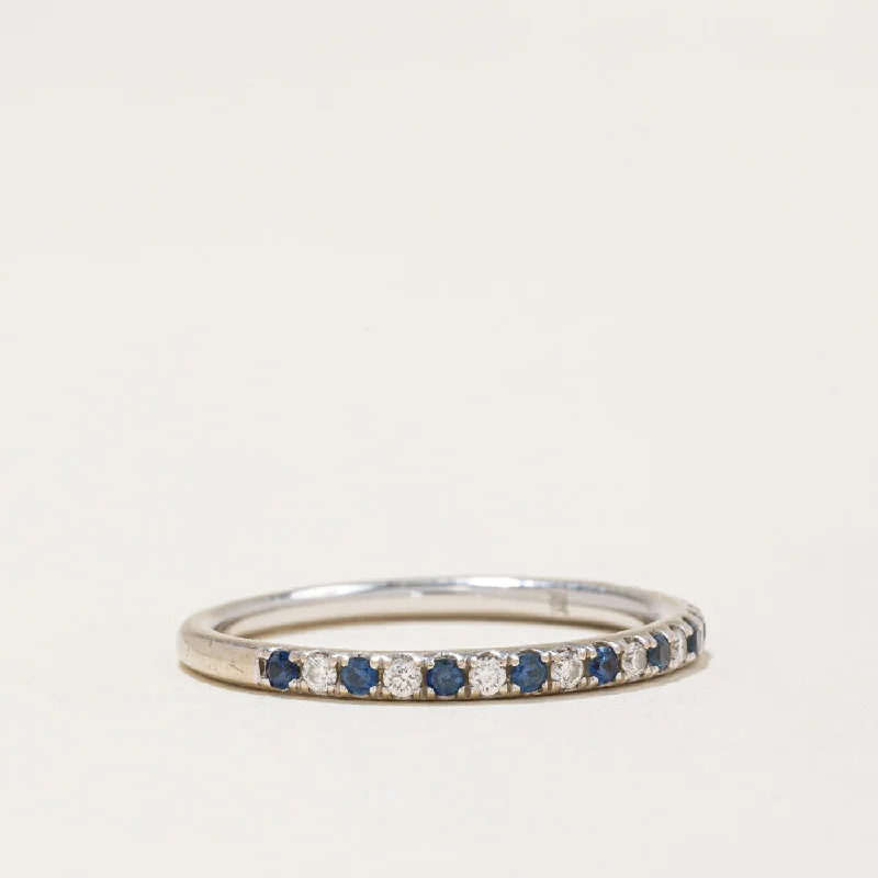 Trending Jewelry Now At Unbeatable Prices Sapphire & Diamond Half Eternity Ring | 0.15ctw, 0.10ctw | SZ 7 |