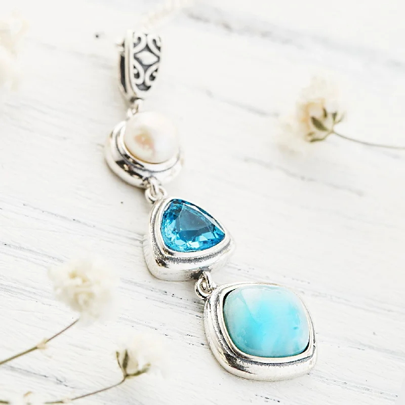 Handcrafted Jewelry Sale – Unique Designs At Low Prices Silver Larimar Necklace
