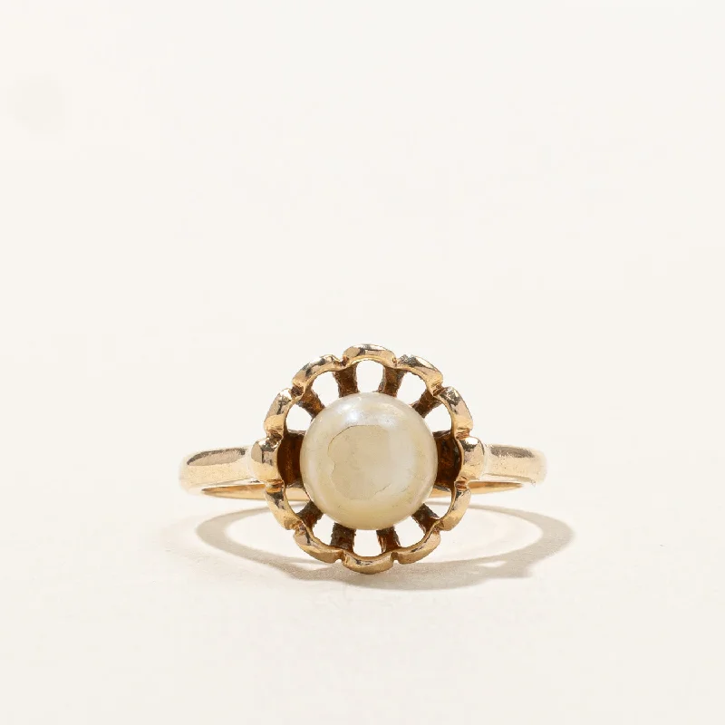 Luxury Jewelry Sale – Sparkle For Less Solitaire Pearl Ring | SZ 7.5 |