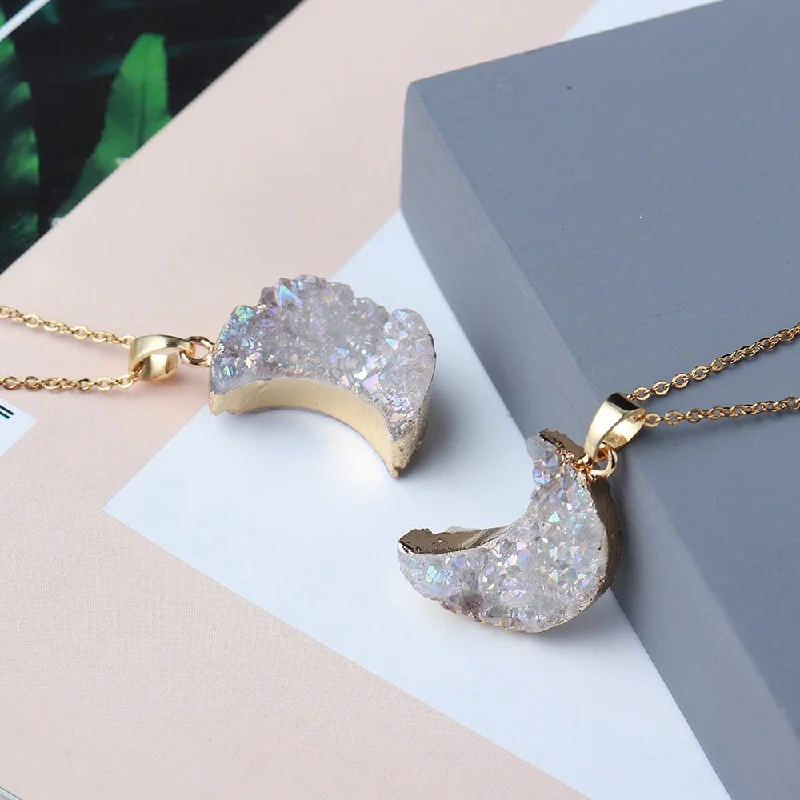 Trending Jewelry Styles Now At Limited-Time Discounts Sparkling Quartz New Moon Pendant Trending Jewelry Styles Now At Limited-Time Discounts Sparkling Quartz New Moon Pendant