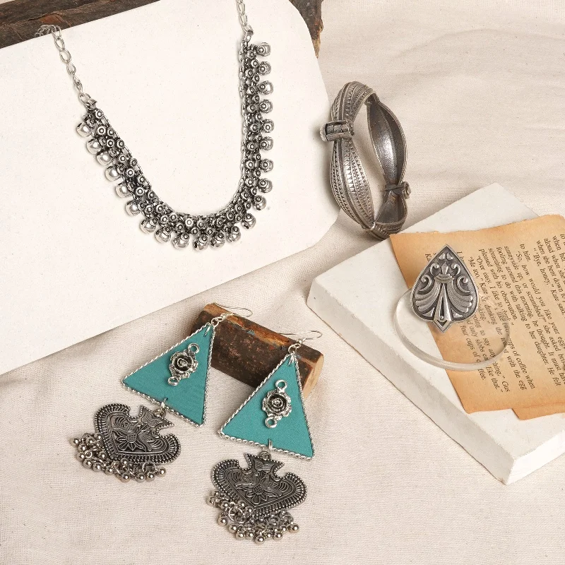 Limited-Time Offer On Elegant Jewelry Pieces Teejh Badami Oxidised Silver Jewellery Gift Set