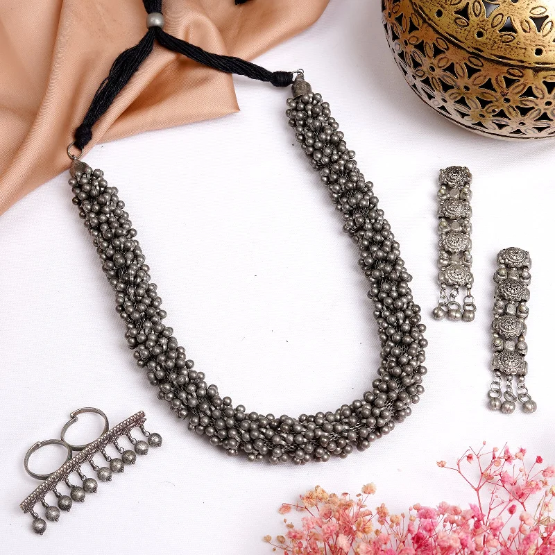 Luxury Meets Affordability – Jewelry Sale Live Now Teejh Leeza Silver Oxidised Jewelry Gift Set