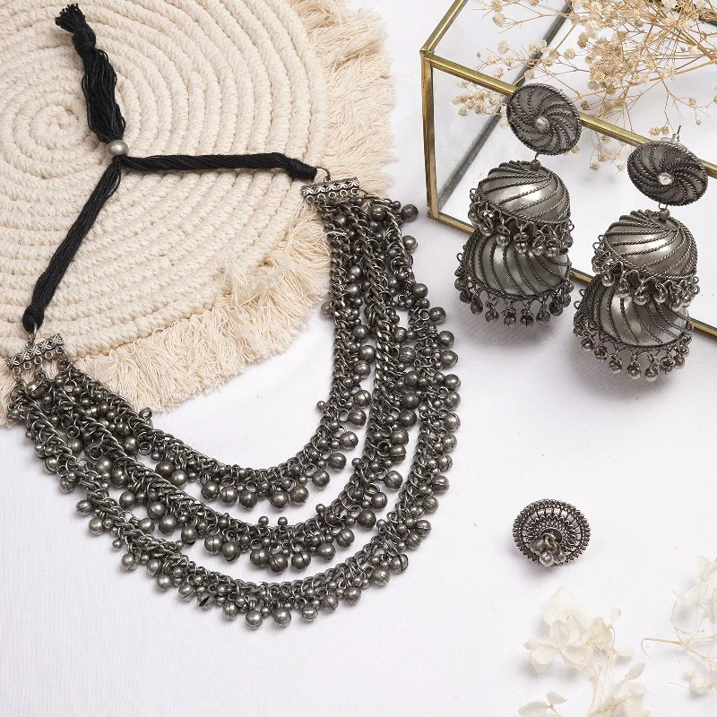 Exclusive Jewelry Sale – Sparkle For Less Teejh Leora Silver Oxidised Jewelry Gift Set