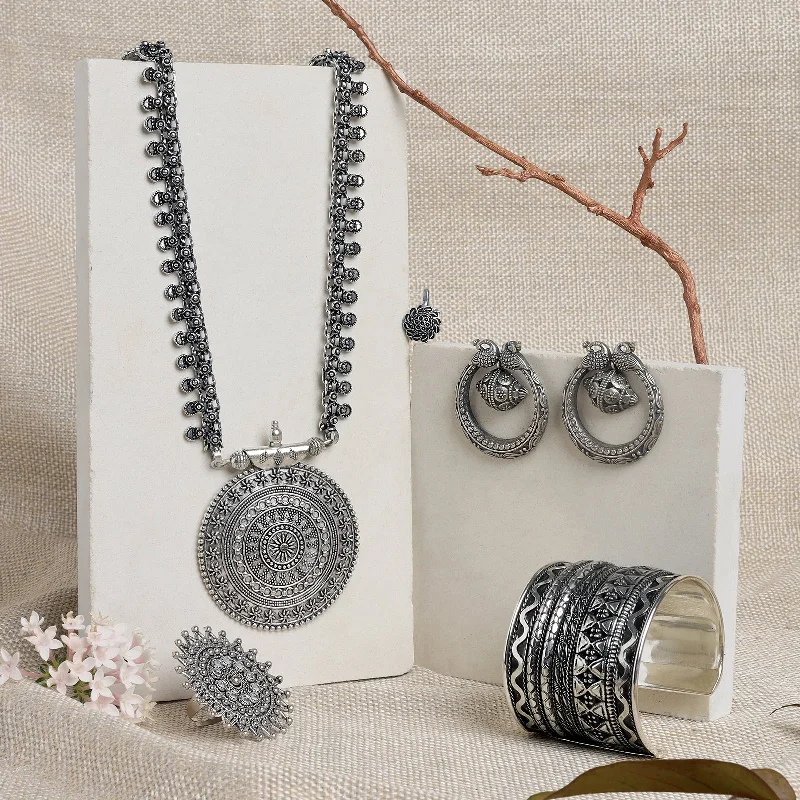 Unique Jewelry For Less – Shop The Sale Now Teejh Panchala Oxidised Silver Jewellery Gift Set