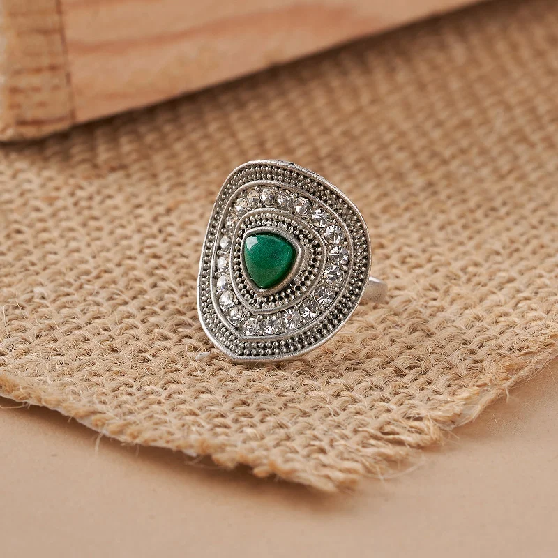 Breathtaking Jewelry, Breathtaking Prices Teejh Phool Silver Green Ring