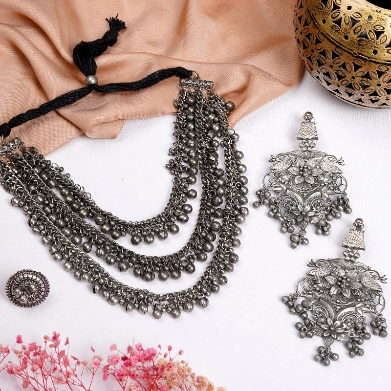 Timeless Jewelry Styles At Wallet-Friendly Prices Teejh Rudrani Silver Oxidised Jewelry Gift Set