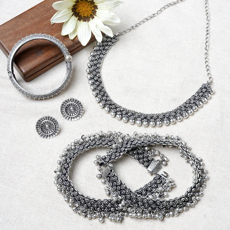 The Ultimate Jewelry Sale – Shop Premium Styles Teejh Shamita Silver Oxidised Jewelry Gift Set