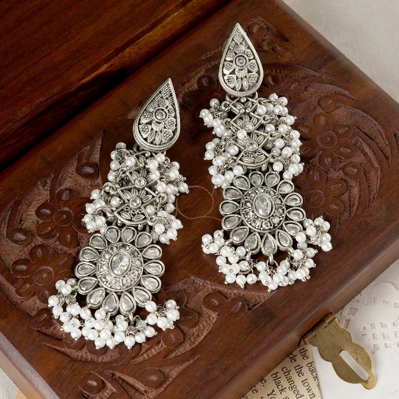 Shine Without Limits – Jewelry Sale Happening Now Teejh Tomara Silver Oxidised White Earrings