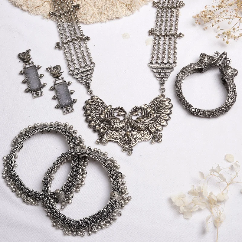 Premium Jewelry At Special Low Prices For A Limited Time Teejh Vipasa Silver Oxidised Jewelry Gift Set