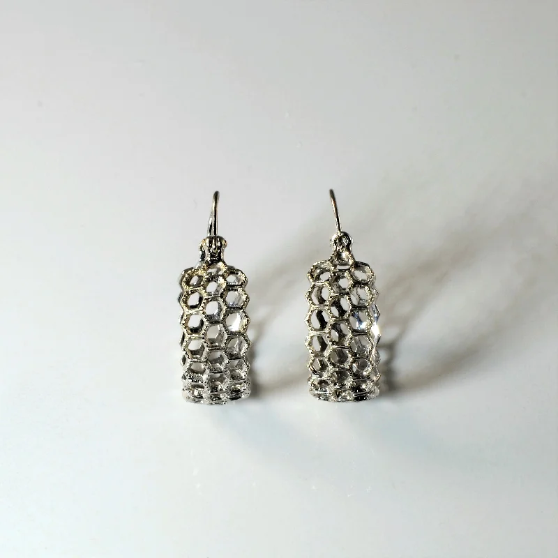 Last Chance To Shop High-End Jewelry At Markdown Prices Honeycomb White Gold Hoop Earrings |