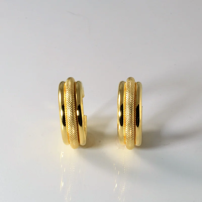 Breathtaking Jewelry At Limited-Time Savings Textured Yellow Gold Hoop Earrings |