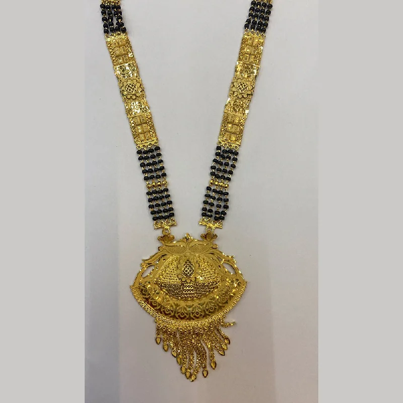 Make Your Outfit Shine With Discounted Jewelry The Jangid Arts Gold Plated Black Beads Mangalsutra