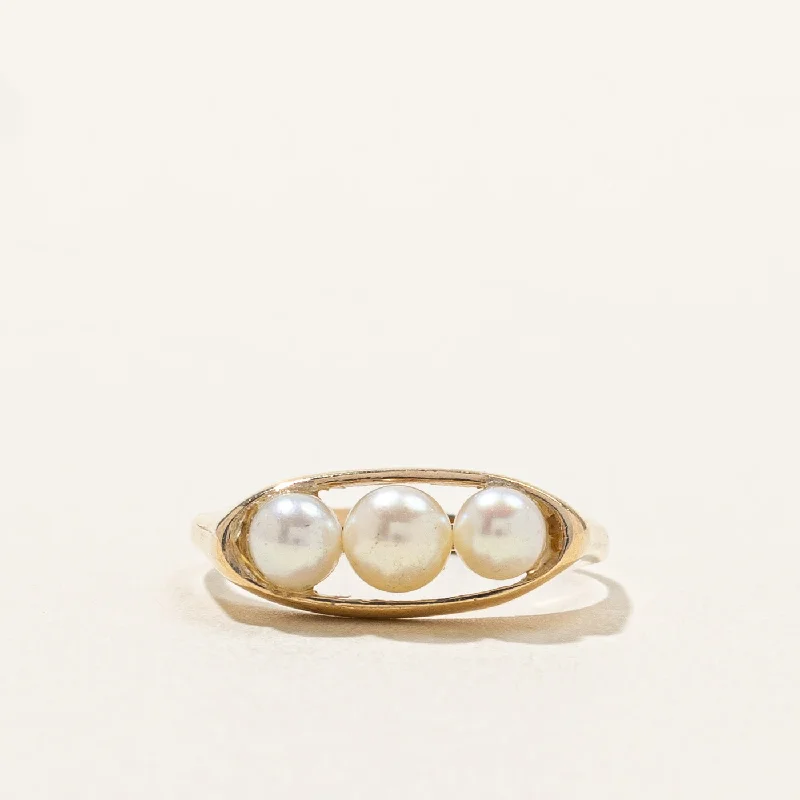 Luxury Jewelry Sale – Elegant Styles At Unbeatable Prices Vintage Three Stone Pearl Ring | SZ 6.75 |