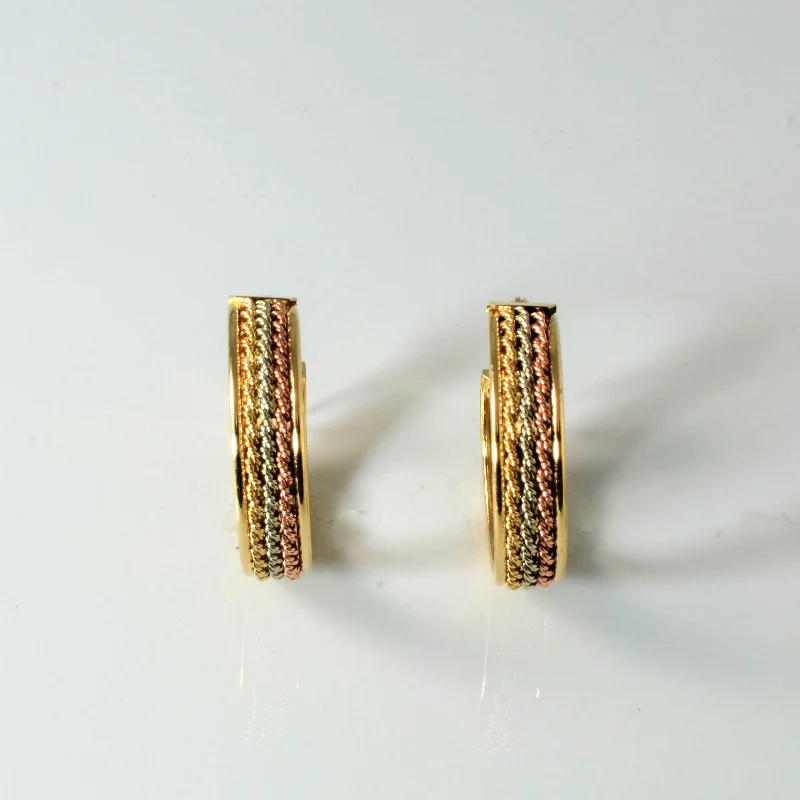 Your Dream Jewelry At Dream Prices Tri Tone Gold Braided Hoop Earrings |