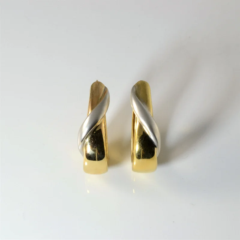Your Perfect Accessory Now At The Best Price Two Tone Gold Hoop Earrings |