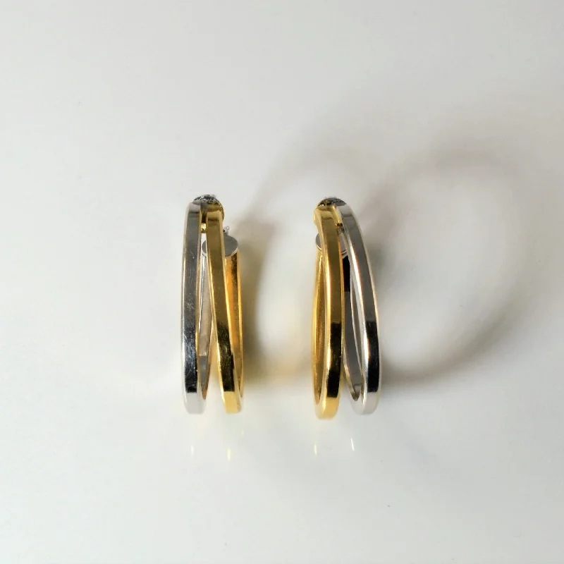 Timeless Elegance Now At Special Discounts Two Tone Gold Hoop Earrings |