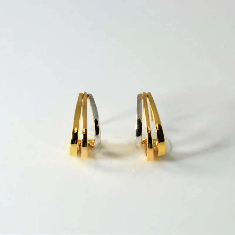 Unique Jewelry For Less – Shop The Sale Now Two Tone Half Hoop Earrings |