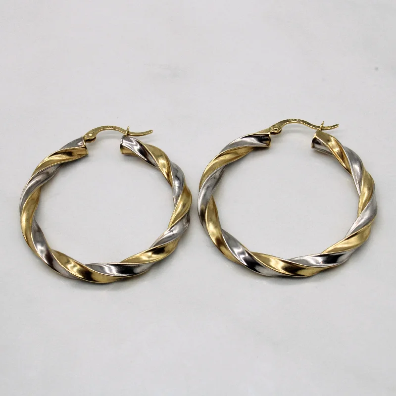 Once-A-Year Jewelry Deals – Shop Before They’Re Gone Two Tone Gold Twist Hoop Earrings |