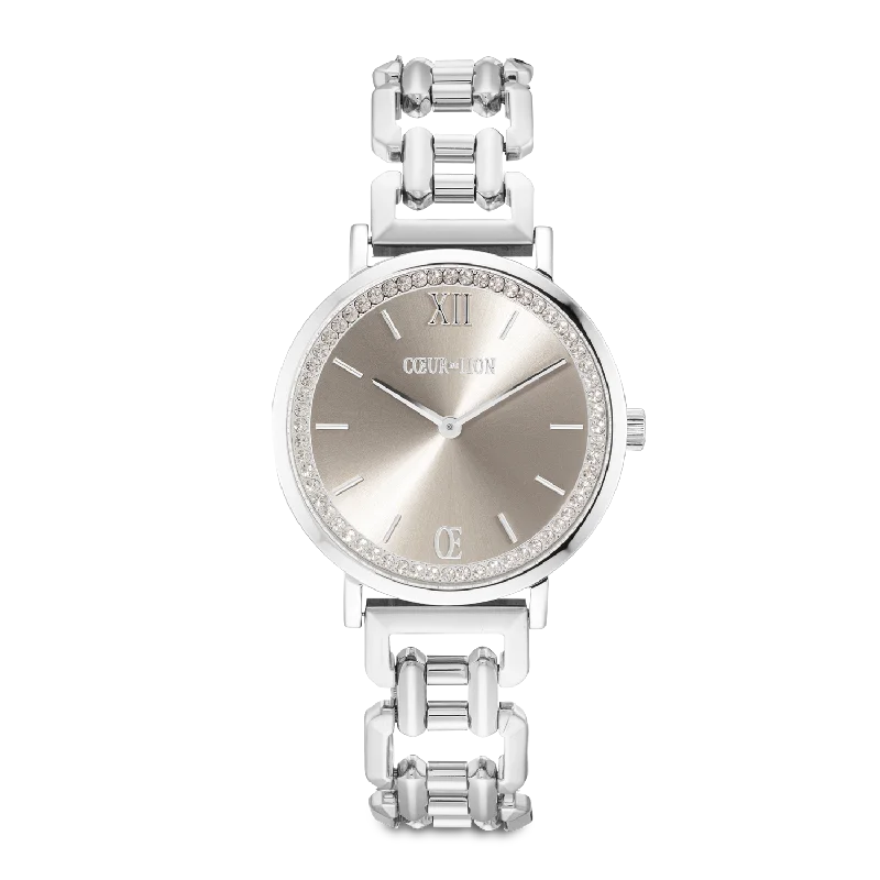 Classic And Modern Jewelry Styles On Sale Watch Round Sparkling Graceful Greige Statement Silver