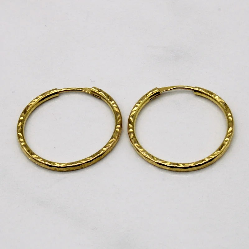 Exclusive Online Jewelry Sale – Don't Wait Patterned Yellow Gold Hoop Earrings |