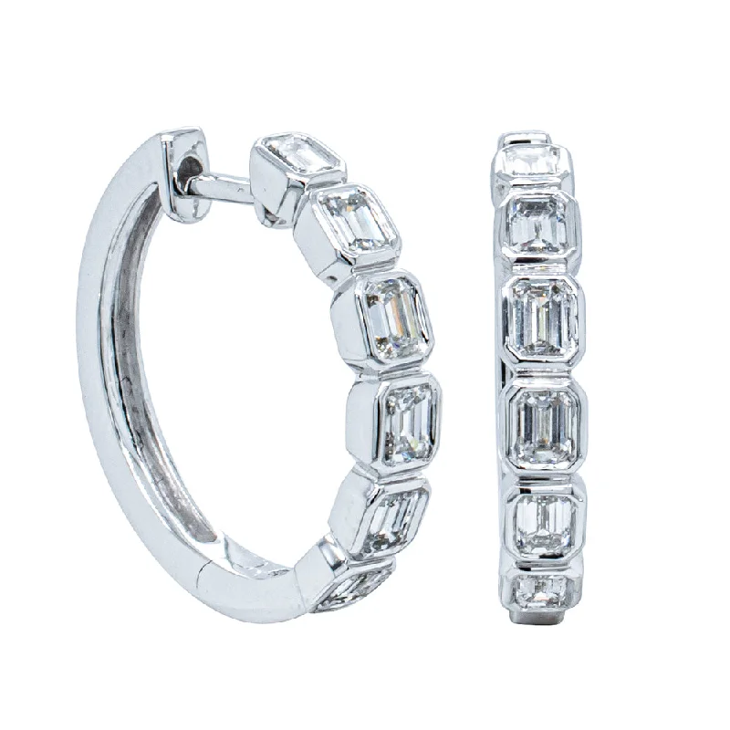 Modern Statement Jewelry For Bold Styling 18ct White Gold 1.04ct Diamond Hoop Earrings Modern Statement Jewelry For Bold Styling 18ct White Gold 1.04ct Diamond Hoop Earrings
