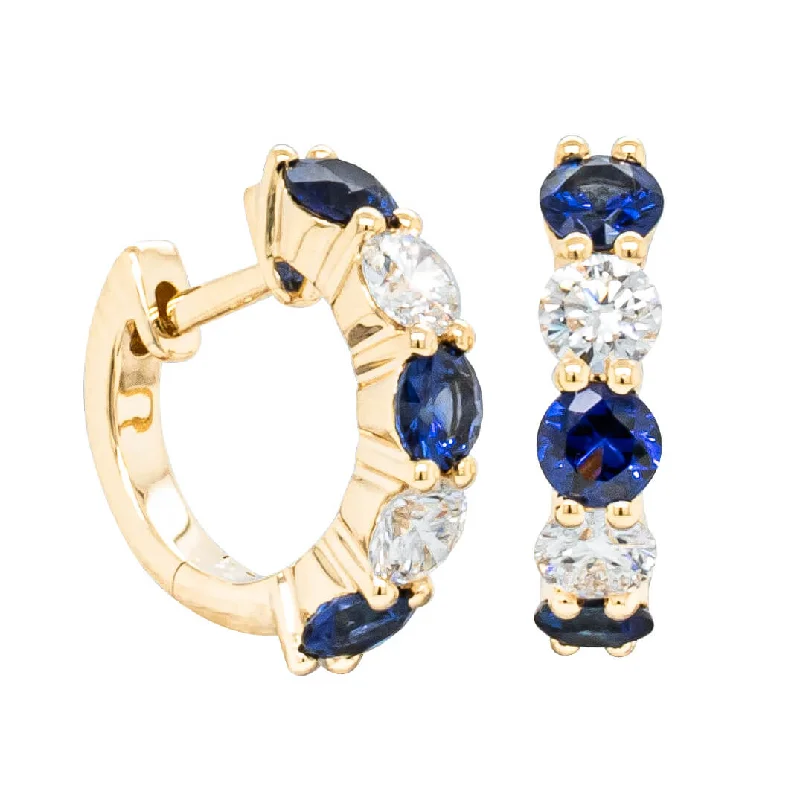 Handmade Pearl Jewelry For Timeless Elegance 18ct Yellow Gold Sapphire & Diamond Panorama Hoop Earrings Handmade Pearl Jewelry For Timeless Elegance 18ct Yellow Gold Sapphire & Diamond Panorama Hoop Earrings